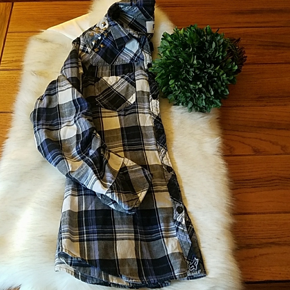 Fox plaid Button up long sleeve